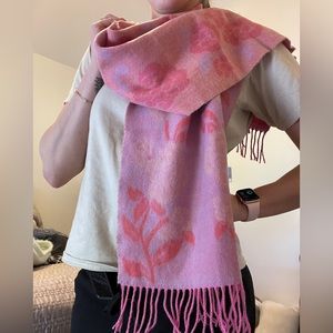 Rose winter scarf- cashmere feel